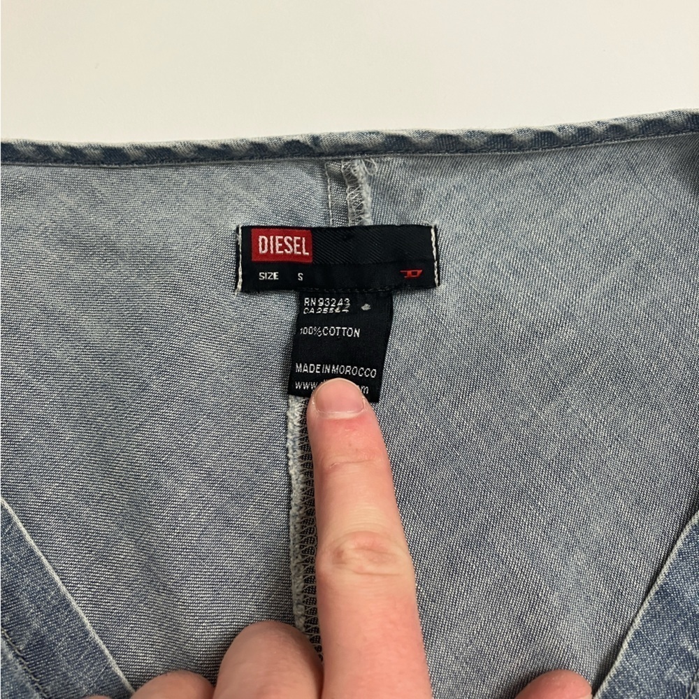 DIESEL tie back denim dress - Picture 2 of 5